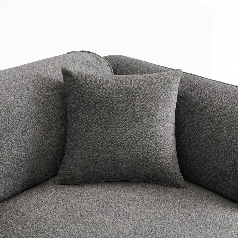 Divano a 4 posti con cuscini di seduta in pura spugna e poggiapiedi staccabile, include 3 cuscini decorativi