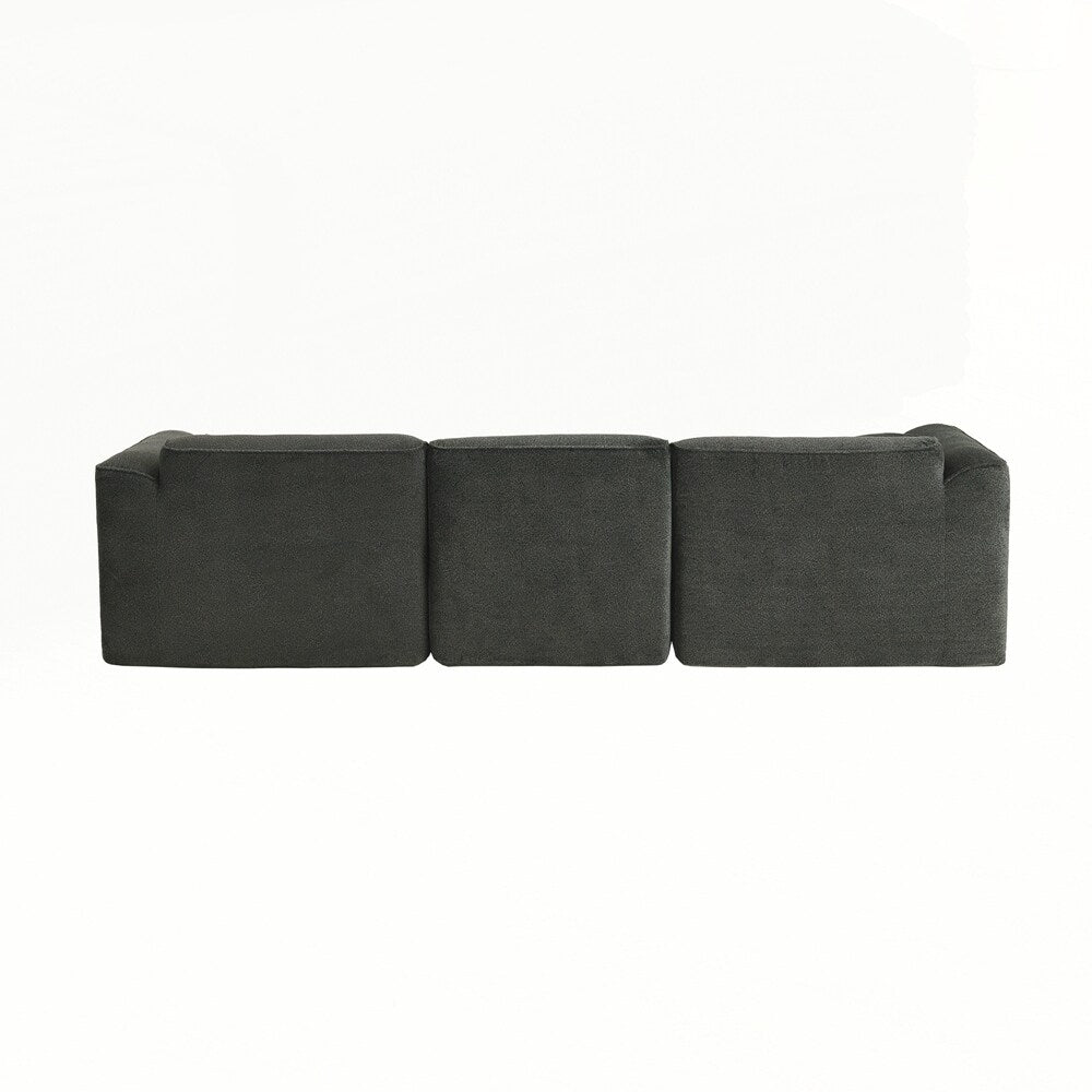 Divano a 4 posti con cuscini di seduta in pura spugna e poggiapiedi staccabile, include 3 cuscini decorativi