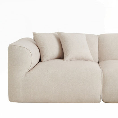 Divano a 4 posti con cuscini di seduta in pura spugna e poggiapiedi staccabile, include 3 cuscini decorativi