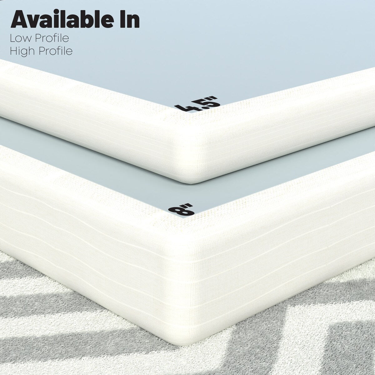 Box Spring/Base da 4,5 pollici e 8 pollici, montaggio semplice e facile, struttura in legno resistente e resistente per alleviare la pressione