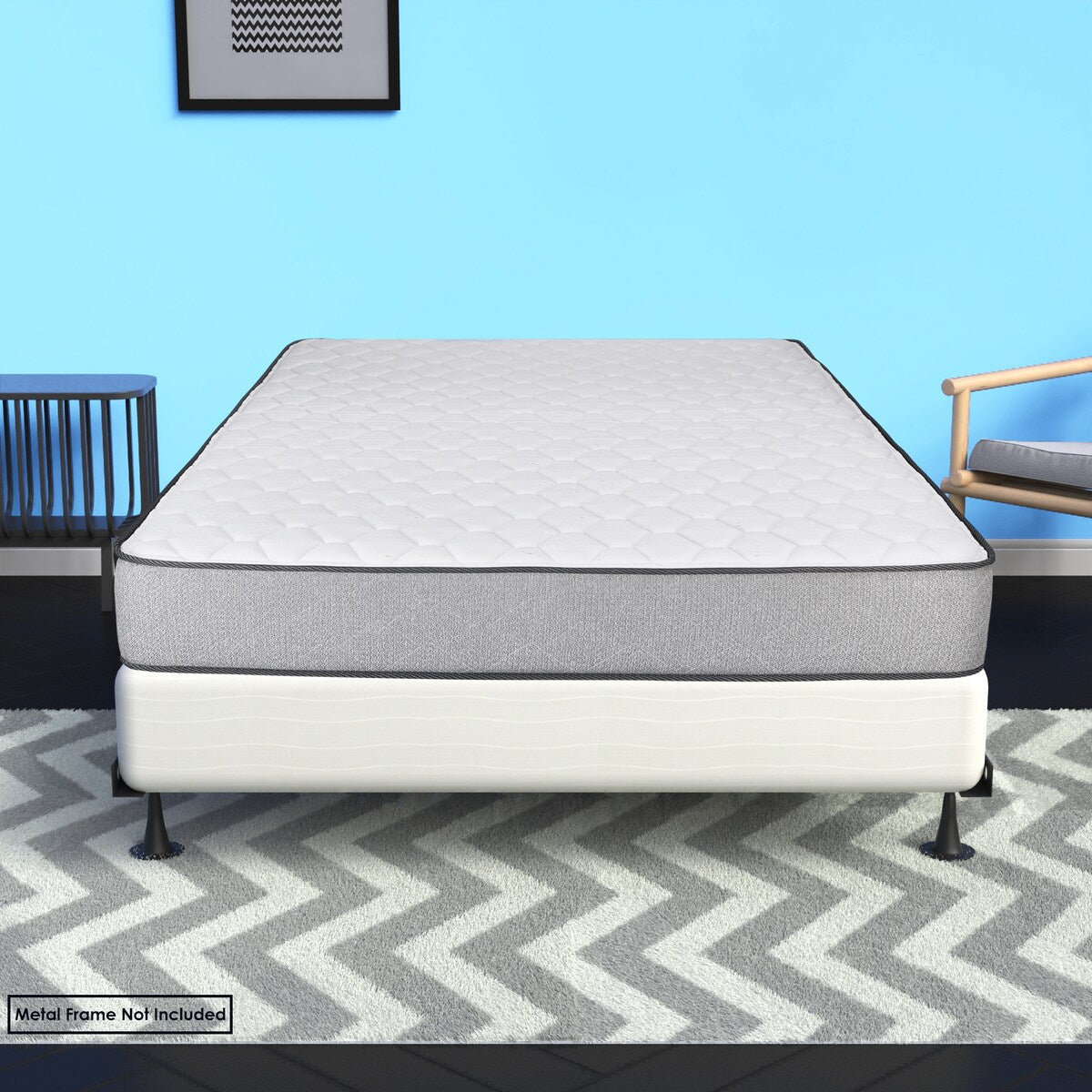 Box Spring/Base da 4,5 pollici e 8 pollici, montaggio semplice e facile, struttura in legno resistente e resistente per alleviare la pressione