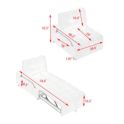 Divano letto convertibile da 40,2 pollici per soggiorno o ufficio