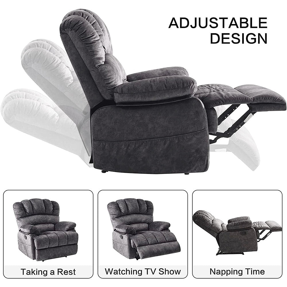 Poltrona reclinabile manuale oversize da 41 W, poltrone reclinabili extra larghe