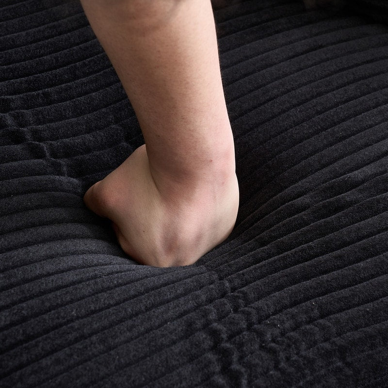 42.12 Divano imbottito in velluto a coste + pouf