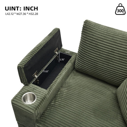 42.12 Divano imbottito in velluto a coste + pouf