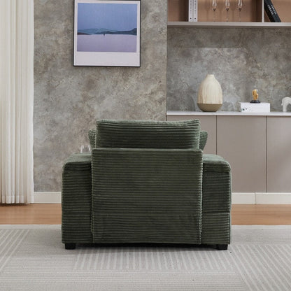 42.12 Divano imbottito in velluto a coste + pouf