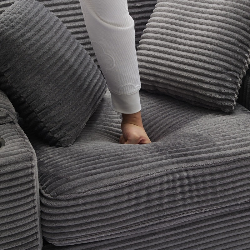 42.12 Divano imbottito in velluto a coste + pouf