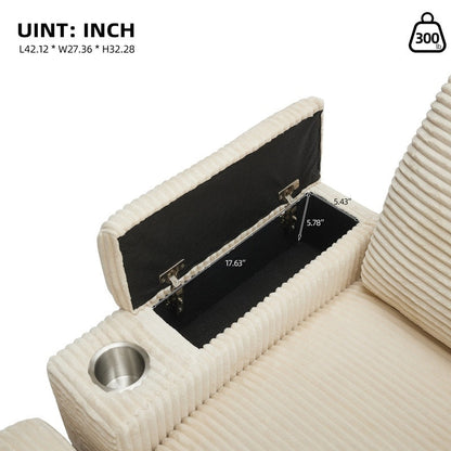 42.12 Divano imbottito in velluto a coste + pouf