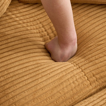 42.12 Divano imbottito in velluto a coste + pouf