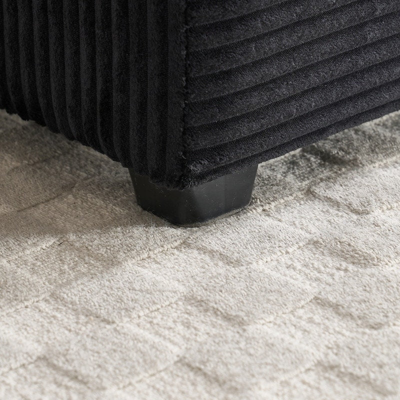 42.12 Divano imbottito in velluto a coste + pouf