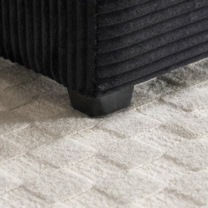 42.12 Divano imbottito in velluto a coste + pouf