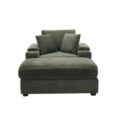 42.12 Divano imbottito in velluto a coste + pouf