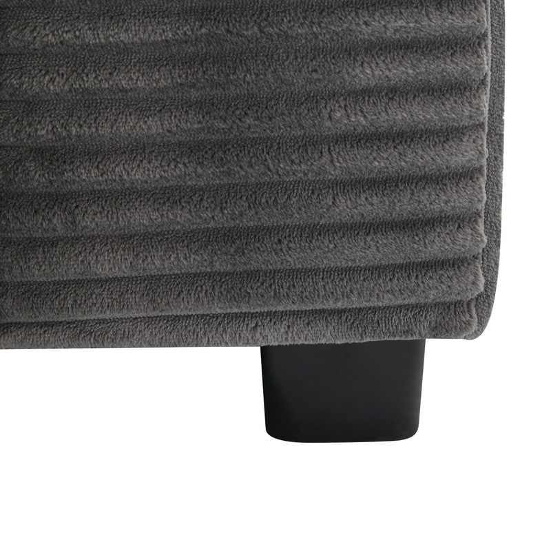 42.12 Divano imbottito in velluto a coste + pouf