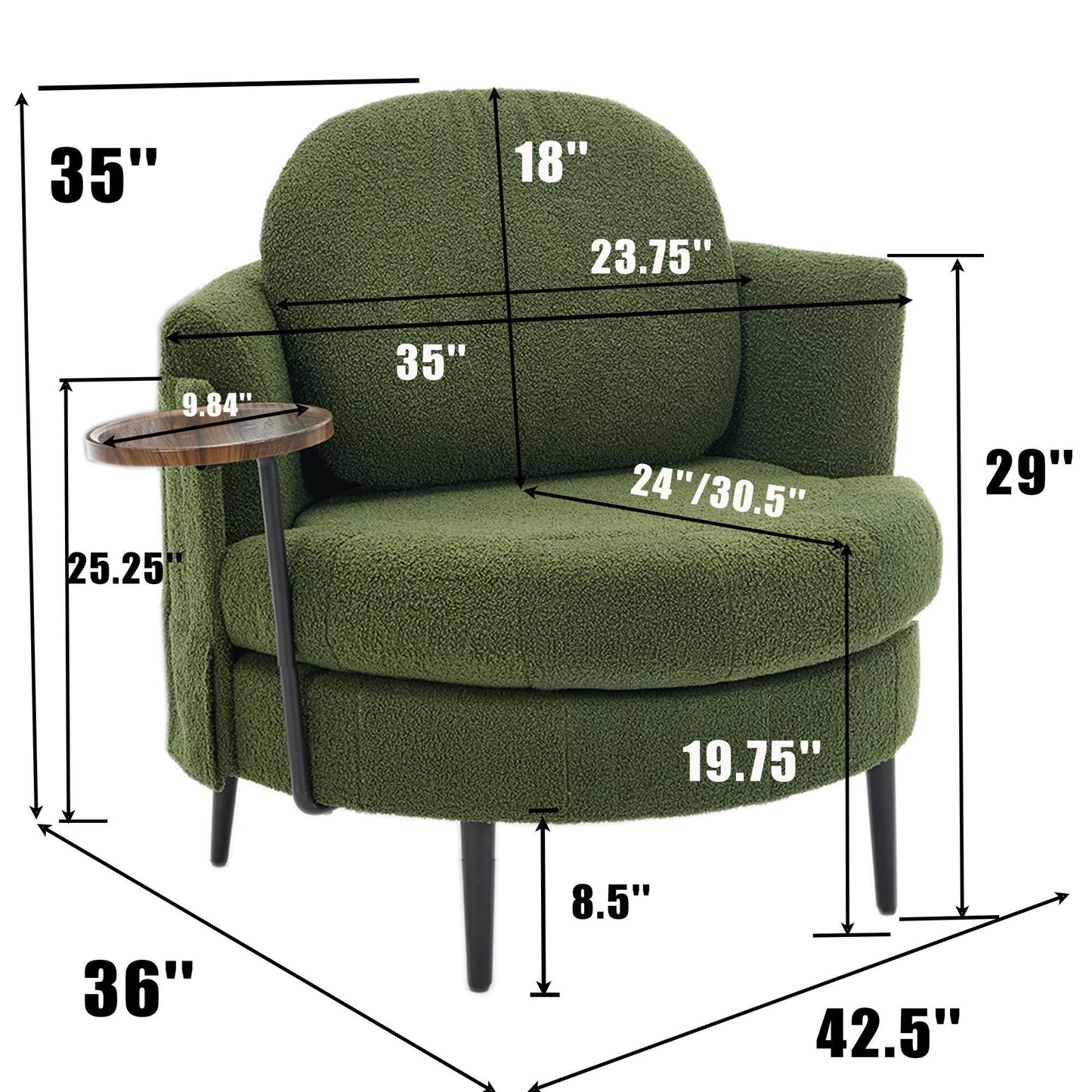 Poltrona singola da 42,5 con poggiapiedi mobile a forma di mezzaluna