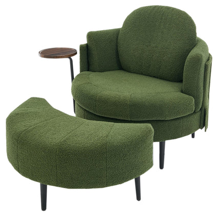 Poltrona singola da 42,5 con poggiapiedi mobile a forma di mezzaluna