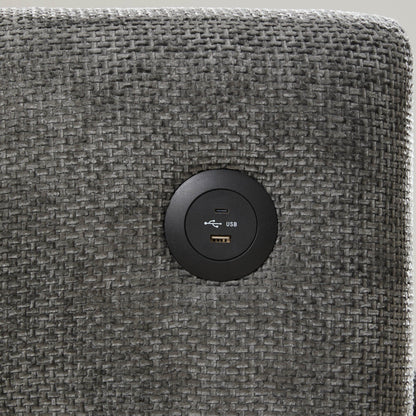 Divano singolo 42*33, poltrona con seduta ampia, caricabatterie a doppia porta, design con tirante e trapuntato, schiuma ad alta densità