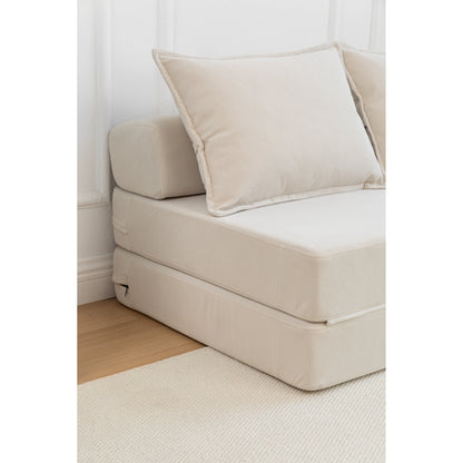 Divano letto a 2 posti in velluto a coste da 47,63 pollici con cuscino, materasso da pavimento, divano da pavimento con schienale per soggiorno