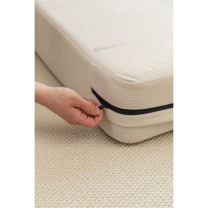 Divano letto a 2 posti in velluto a coste da 47,63 pollici con cuscino, materasso da pavimento, divano da pavimento con schienale per soggiorno