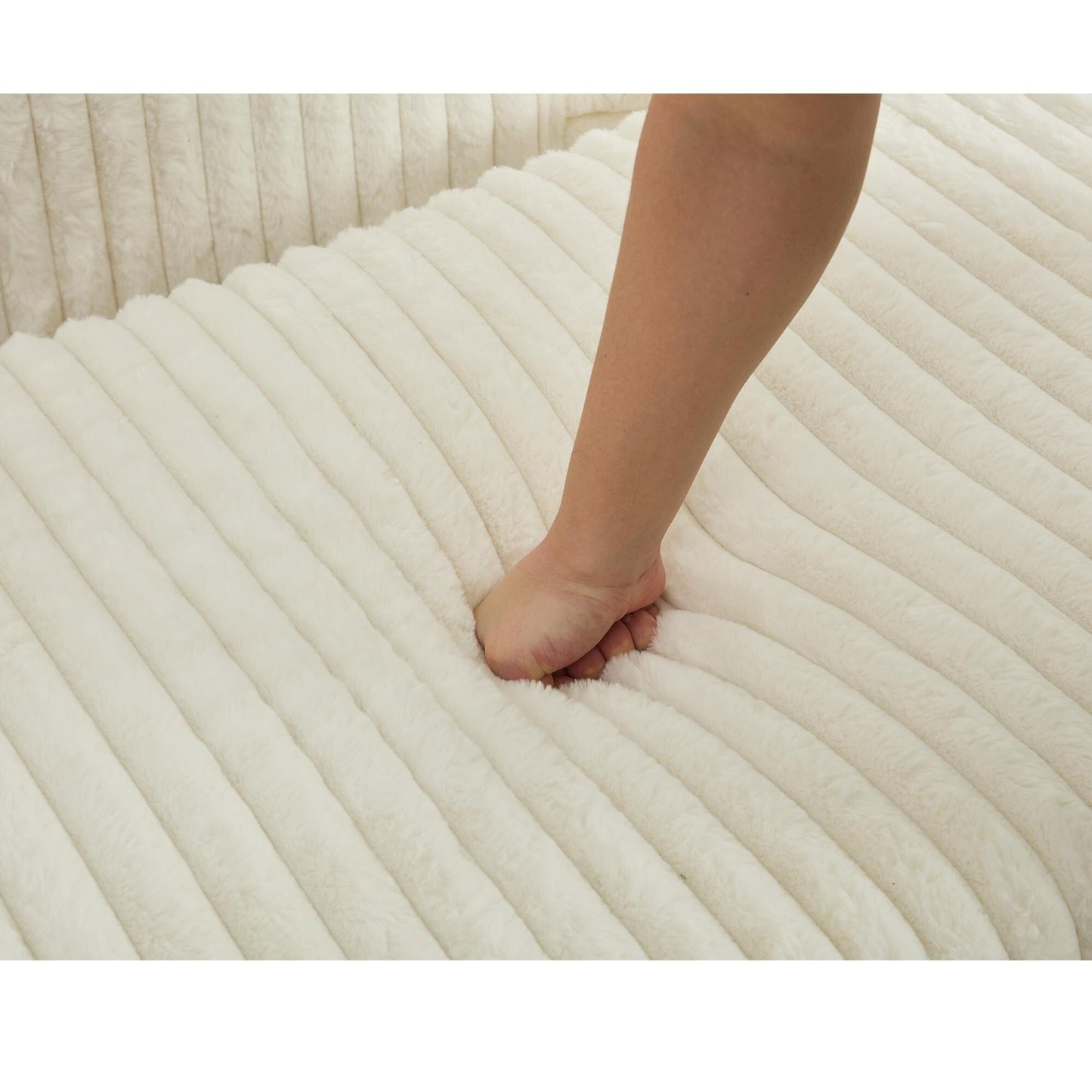 Chaise longue oversize in velluto a coste da 47,7 pollici con poggiapiedi reclinabile