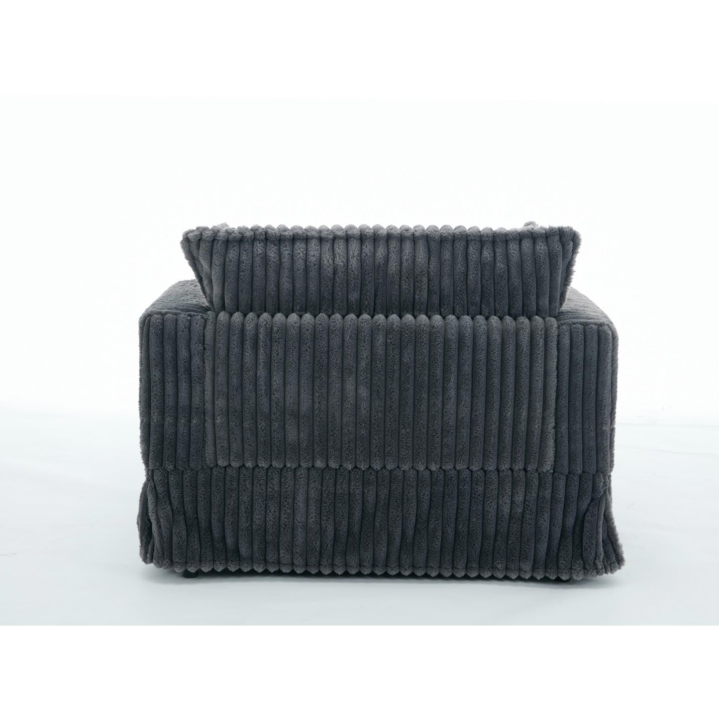 47.7 Chaise Longue oversize in velluto a coste con pouf