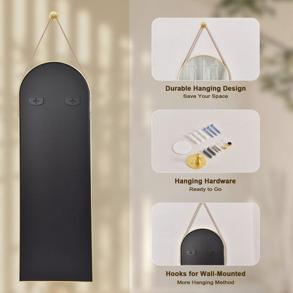 Specchio da parete a figura intera 48 x 16 con cinturino in pelle