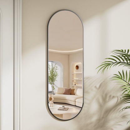 Specchio da parete a figura intera 48 x 16 con cinturino in pelle