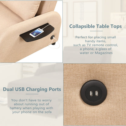 Divano letto 3 in 1 da 48,82 posti con tavolino a 2 ali e ricarica USB