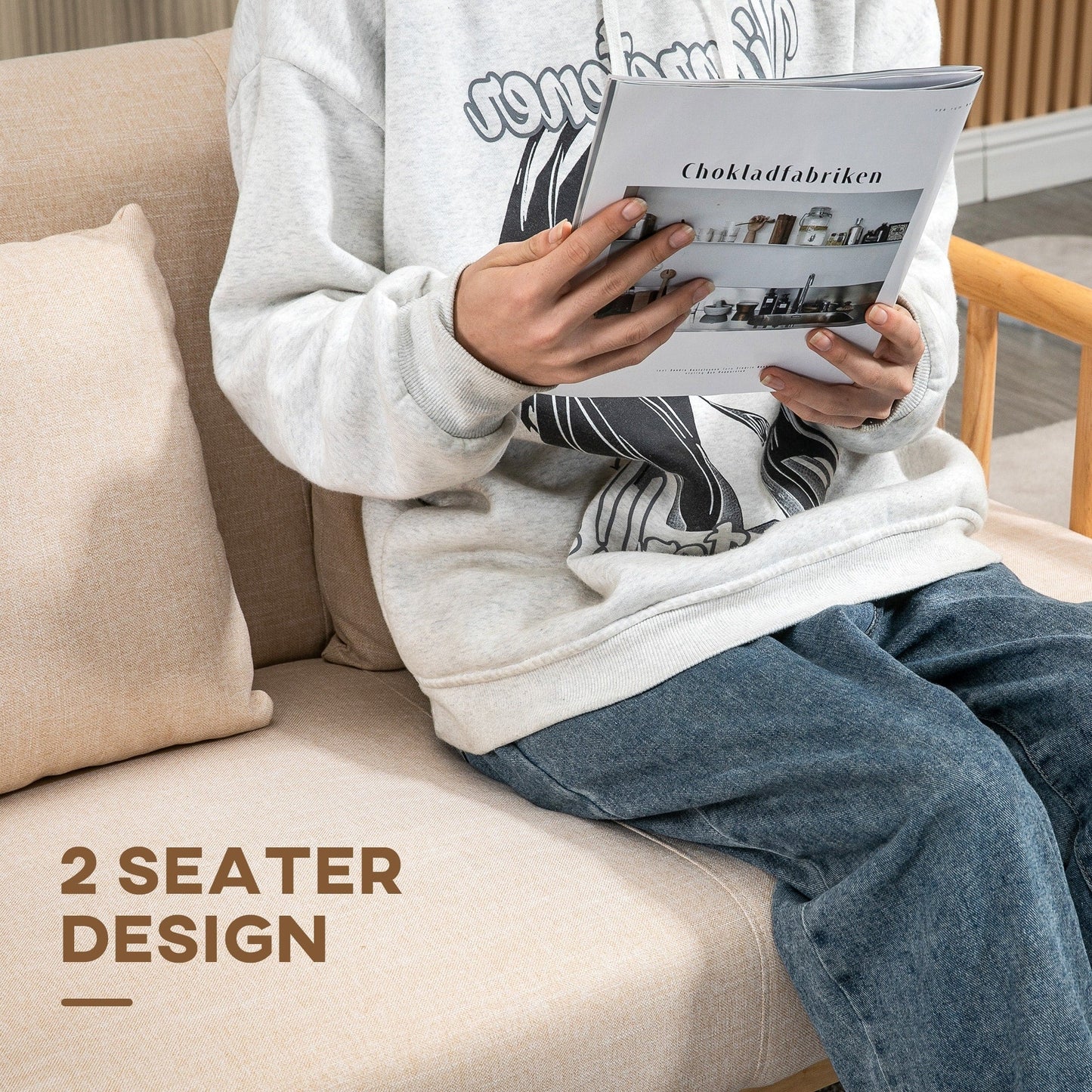 Divano a due posti da 48 posti per camera da letto, mobili moderni a due posti, divano imbottito piccolo per piccoli spazi