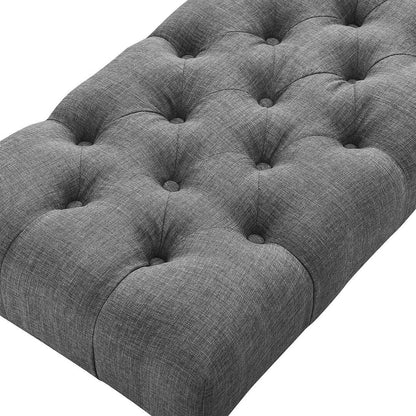 Panca da pranzo moderna con gambe tornite e trapuntate in tessuto 48x16x19,5 pollici - 48x16x19,5 pollici