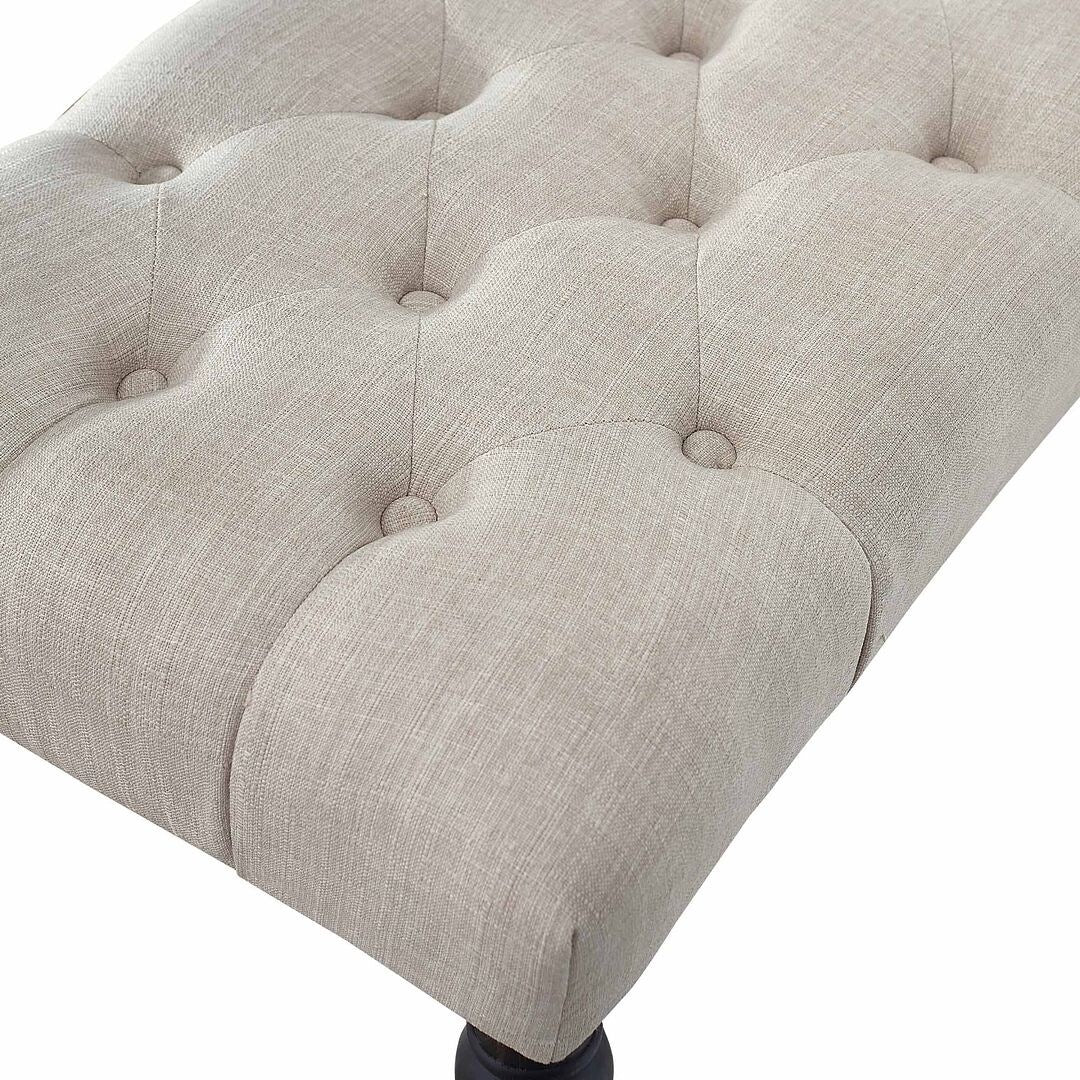 Panca da pranzo moderna con gambe tornite e trapuntate in tessuto 48x16x19,5 pollici - 48x16x19,5 pollici