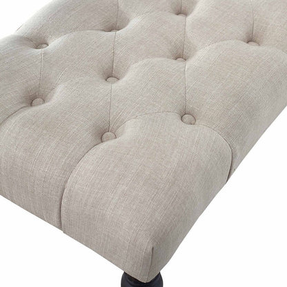 Panca da pranzo moderna con gambe tornite e trapuntate in tessuto 48x16x19,5 pollici - 48x16x19,5 pollici