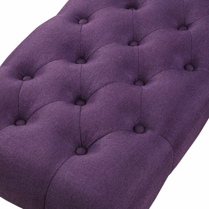 Panca da pranzo moderna con gambe tornite e trapuntate in tessuto 48x16x19,5 pollici - 48x16x19,5 pollici