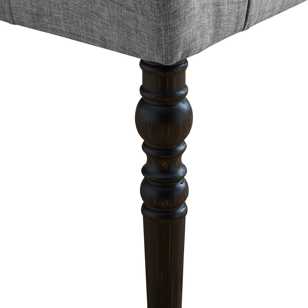 Panca da pranzo moderna con gambe tornite e trapuntate in tessuto 48x16x19,5 pollici - 48x16x19,5 pollici