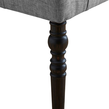 Panca da pranzo moderna con gambe tornite e trapuntate in tessuto 48x16x19,5 pollici - 48x16x19,5 pollici