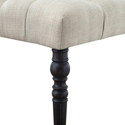 Panca da pranzo moderna con gambe tornite e trapuntate in tessuto 48x16x19,5 pollici - 48x16x19,5 pollici