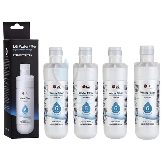 Confezione da 4 filtri per l'acqua di ricambio per frigorifero LG LT1000P ADQ747935