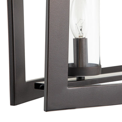 Lampadario rettangolare vintage in vetro a 5 luci, in stile industriale moderno di metà secolo, per isola da cucina