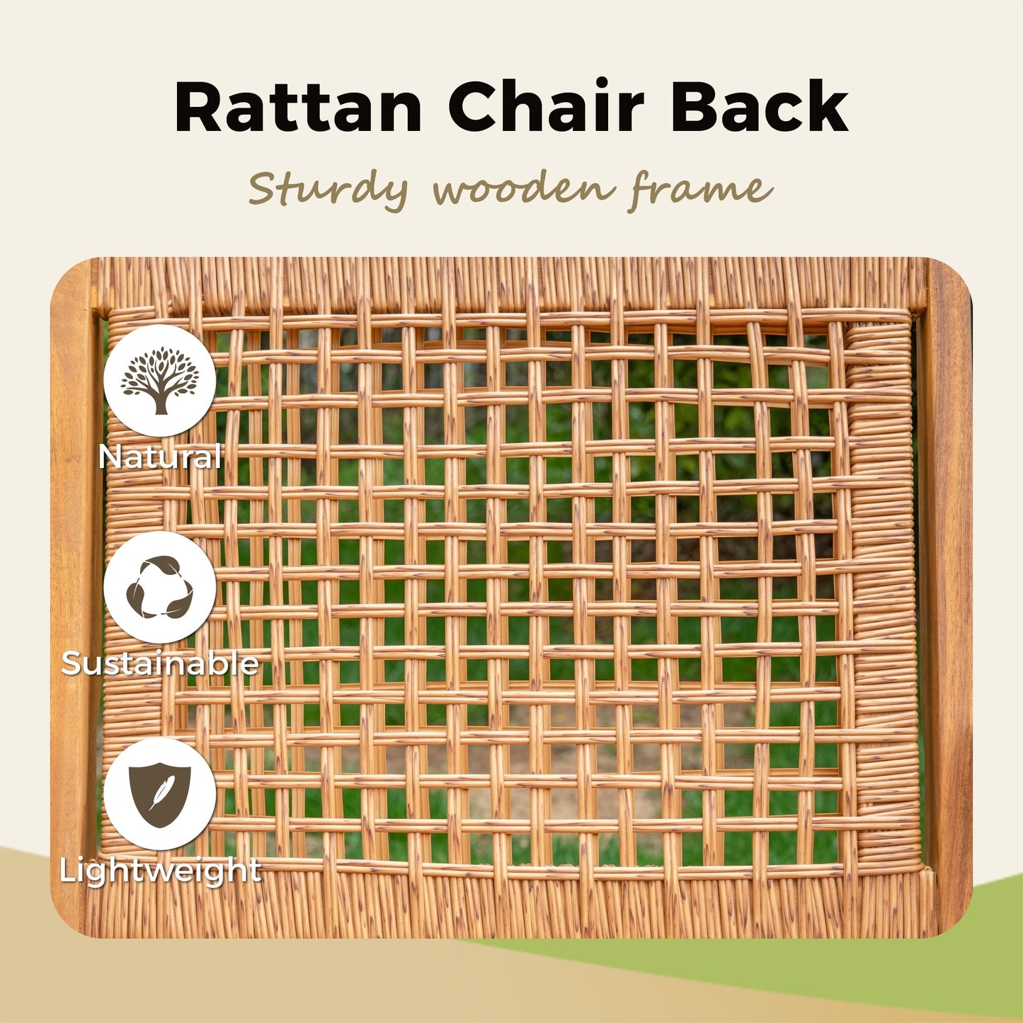 MAISON ARTS Set da pranzo per esterni in legno di acacia da 5/7/9 pezzi, tavolo in legno di teak e sedie da pranzo con seduta e schienale in vimini