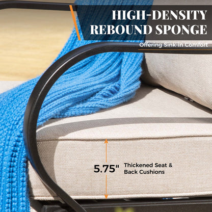 MAISON ARTS Set da conversazione per patio da 5/7/9 posti, set di divani da esterno con poltrone singole, divano a 3 posti, pouf e tavolino da caffè