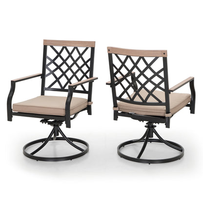 MAISON ARTS Set da pranzo per patio da 5/7 pezzi, 1 tavolo in metallo con 4/6 sedie da pranzo girevoli in metallo