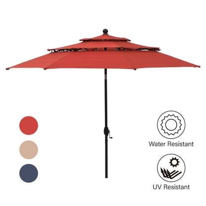 MAISON ARTS Set da pranzo per patio da 5/7 pezzi, 4/6 sedie girevoli in rattan con cuscino e 1 tavolo in metallo con foro per ombrellone