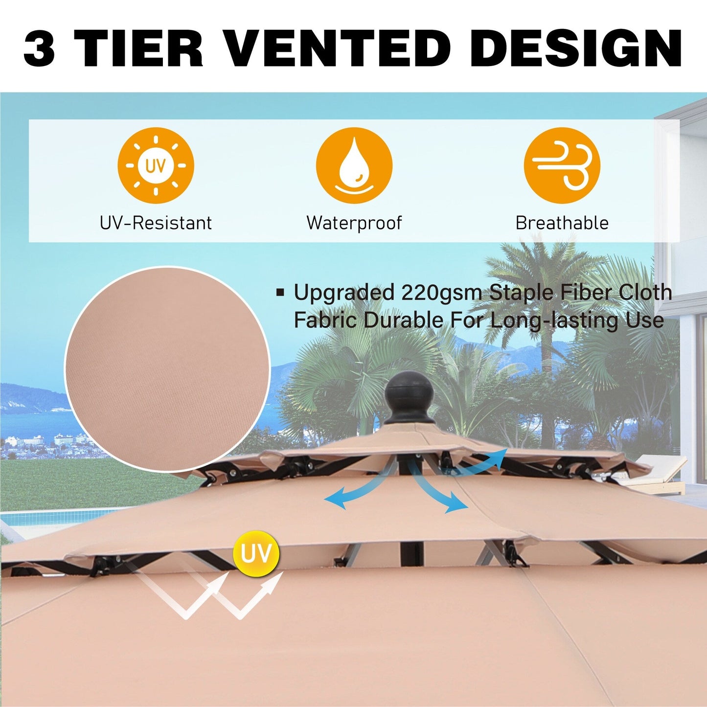 MAISON ARTS Set da pranzo per patio da 5/7 pezzi, 4/6 sedie girevoli in rattan con cuscino e 1 tavolo in metallo con foro per ombrellone