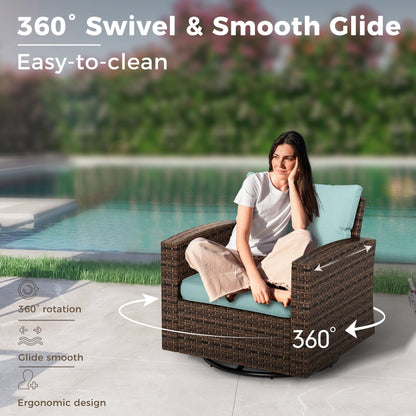 Divano componibile da esterno in vimini e rattan, 5/9 posti, set da conversazione di grandi dimensioni