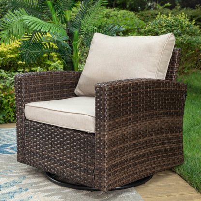 Divano componibile da esterno in vimini e rattan, 5/9 posti, set da conversazione di grandi dimensioni