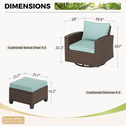 Divano componibile da esterno in vimini e rattan, 5/9 posti, set da conversazione di grandi dimensioni