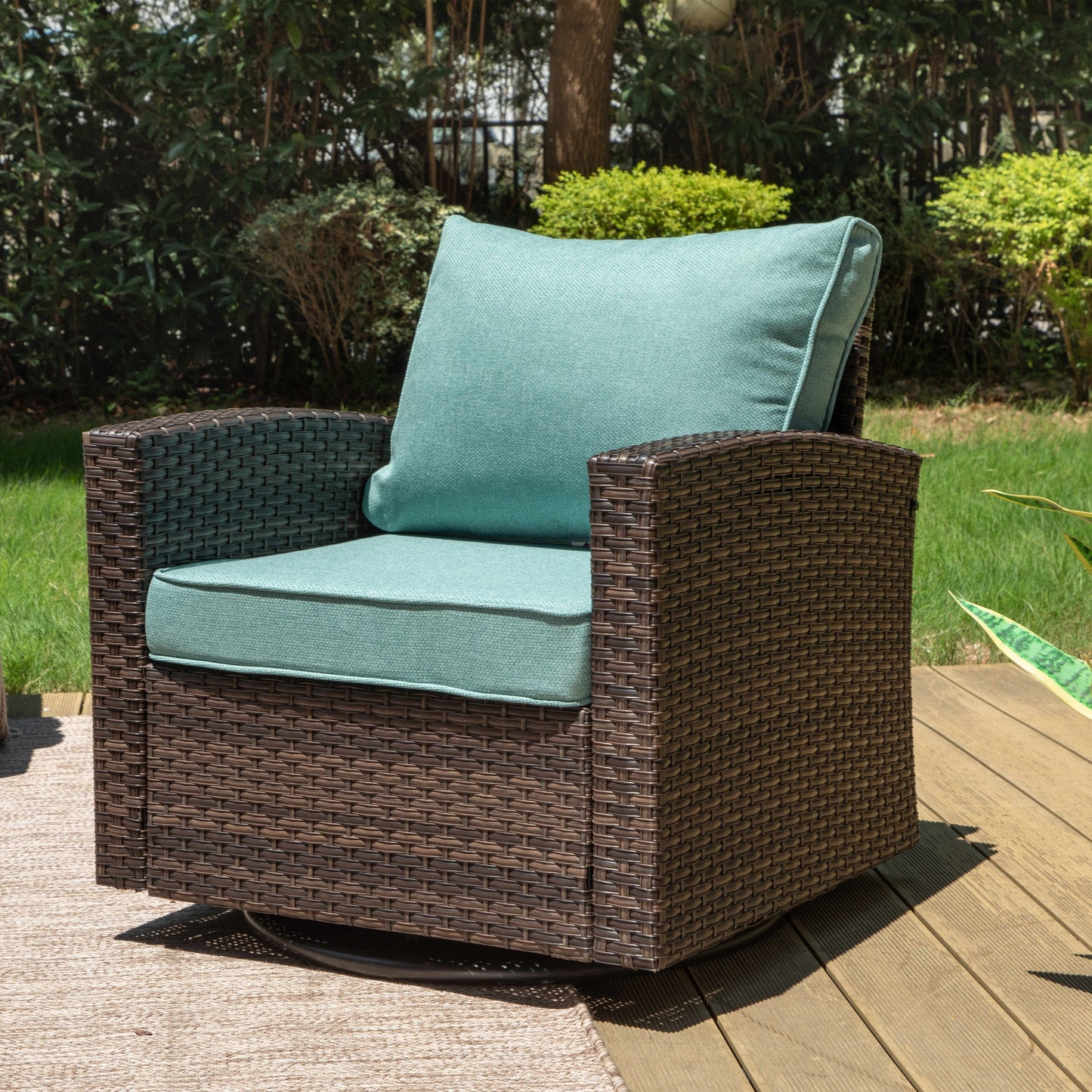 Divano componibile da esterno in vimini e rattan, 5/9 posti, set da conversazione di grandi dimensioni