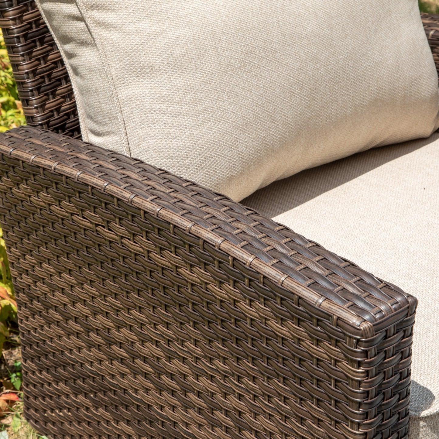 Divano componibile da esterno in vimini e rattan, 5/9 posti, set da conversazione di grandi dimensioni