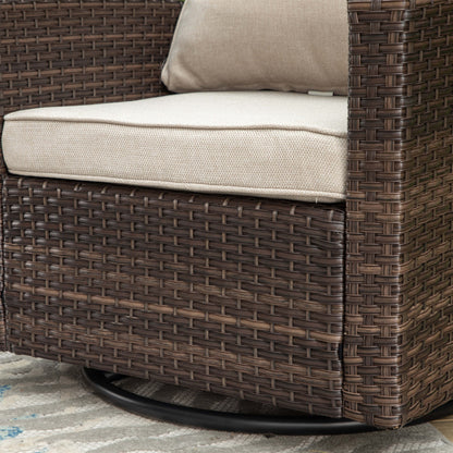 Divano componibile da esterno in vimini e rattan, 5/9 posti, set da conversazione di grandi dimensioni