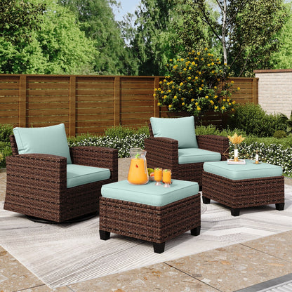 Divano componibile da esterno in vimini e rattan, 5/9 posti, set da conversazione di grandi dimensioni