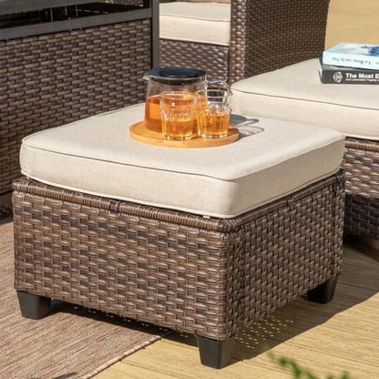 Divano componibile da esterno in vimini e rattan, 5/9 posti, set da conversazione di grandi dimensioni